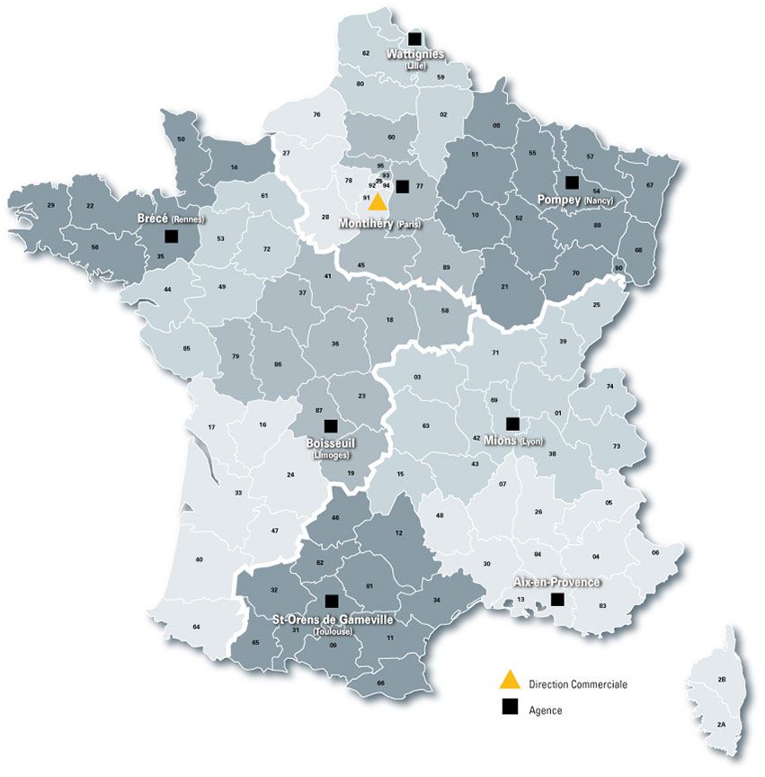 Réseau commercial Eneria - Groupes électrogènes Diesel & UPS