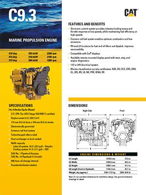 Fiche produit moteur marin Cat® C9.3
